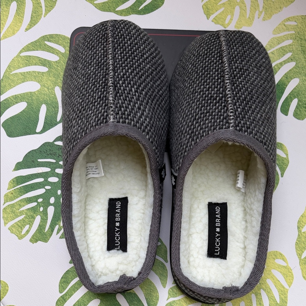 Lucky Brand Knit Faux Fur Slippers